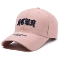 Berretto da baseball rosa in cotone con ricamo LCUR nero e scritte sulla visiera - Regolabile / Rosa