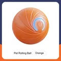 Smart orange dog ball with spiral texture and blue LED light for interactive play - Jumping Ball / Orange
