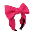 Three-dimensional rose red oversized bow headband made of premium satin fabric - Rose Red
