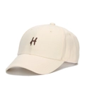 Classic cream cotton baseball cap featuring a brown embroidered letter H on the front - One Size(Adjustable) / Off White