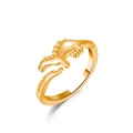 Funny animal dinosaur open ring in polished golden finish with adjustable band design - Gold Spinosaurus