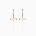 Pink candy pendant earrings with rose gold plating and sparkling zircon micro-paving - Candy Shape (EH00716) / Rose Gold