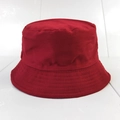 Classic red cotton bucket hat with detailed stitching in a minimalist twill design - Burgundy