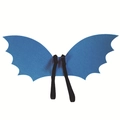 Blue felt bat wings costume with black elastic straps for kids Halloween party cosplay - Toddler Size 1-5Y / Blue Wings