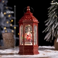 30cm vintage red Christmas snow globe lantern with Santa Claus and USB power cable - Large Red Santa Sleigh