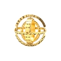 Vintage golden astronomical sphere ring with hollow foldable multi-layer bands - US 6 / Gold