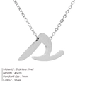 Halskette aus silbernem Edelstahl mit kleinem Buchstaben-Anhänger in poliertem Finish - Kleinbuchstabe s / Stahlfarben