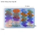 Stampo in silicone per fermagli per capelli ondulati con resina glitterata e misure - D4561-Stampo per forcina ondulata 08