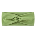 Elastisches grünes Yoga-Stirnband mit stilvollem Knotendesign und weicher Strickoberfläche - Grasgrün