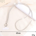 Catena per cellulare in argento con strass e moschettoni, lunghezza 65cm, 37g - Stile Tracolla Bianco Argento (K316)