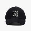 Casquette de baseball en coton noir avec broderie Savage blanche et coupe souple ajustée - Réglable / Noir