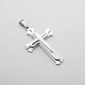 Drielaagse zilveren roestvrijstalen kruishanger ketting in punkstijl - Alleen hanger / Staalkleur