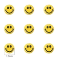 Set di 9 perline smiley gialle in ceramica 12mm per creazione di gioielli fai-da-te - Rotondo Giallo Faccina