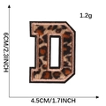 Leopard print letter D embroidery patch with gold border for clothing DIY, 6cm x 4.5cm - Letter D