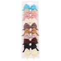 Set di 10 fermagli per capelli con fiocco in nastro grosgrain per neonati su cartoncino - 10C-Gamma Completa Assortita