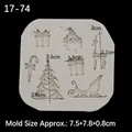 Christmas themed silicone mold featuring Santa, reindeer, and tree for DIY baking cakes - Style 3 / Gray