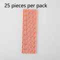 Pink disposable paper straws with gold foil polka dots, pack of 25 pieces for parties - Straw