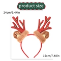 Christmas reindeer antler headband with size labels of 24cm height and 19cm width - Red Reindeer Antler Headband