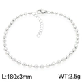Silver bead chain bracelet with heart charm extender and lobster clasp 180mm length - Silver Round Bead Bracelet (KB203719-Z)