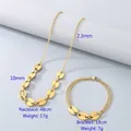 Set di gioielli in acciaio inossidabile dorato con collana e bracciale a chicco di caffè - Stile 2 Braccialetto (Colore Oro)