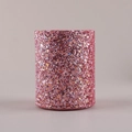 Glitzernder rosa Make-up Pinselhalter mit Pailletten für den Schminktisch - Rosa Glitzereimer / Standardgröße