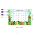 Magnetic acrylic monthly planner set with tropical fruit design and six colorful markers - TYU095 Large Tropical (With 6 Pens)