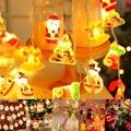 Catena luminosa LED natalizia con Babbo Natale e pupazzo di neve a luce calda - Stile Mix di Natale A / 1,5m 10-LED Alimentato a Batteria