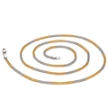 Collana a catena a serpente intrecciata bicolore oro e argento da uomo con chiusura classica - Oro Argento Bicolore 3mm-77cm (KN85270-KC)