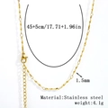 Golden 18K plated stainless steel water wave chain necklace with adjustable length - 1.5mm Twisted Flat Chain - Gold