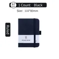 Tragbares schwarzes A7 Notizbuch aus Kunstleder mit Gummiband und Stifthalter - Schwarz / A7