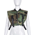 Macro-detail van camouflage crop vest met tactische gespen en metalen ritssluiting - XS / Infanterie camouflage