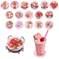 16-piece Valentine's Day diamond painting coaster set with pink gnome and heart designs - Valentine's Day Series (With Coasters And Holder)(BD001)