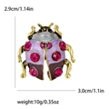 Goldene Käfer-Brosche mit lila Emaille und rosa Strasssteinen, 3,0 cm groß - Lila
