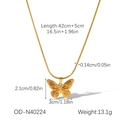 Detailed sizing guide showing butterfly necklace length, pendant dimensions, and weight specs - Brushed Butterfly Pendant Necklace