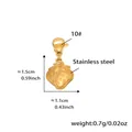 Pendentif fraise en acier inoxydable plaqué or 18 carats avec fermoir mousqueton - Acier inoxydable / Lot de 4 Pendentifs Fraise Dorés (D245)