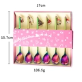 Set di cucchiai natalizi arcobaleno in acciaio con ciondoli in confezione regalo - Set Regalo 6 Pezzi Cucchiai Natalizi Arcobaleno 410