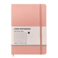 Cuaderno A5 rosa con banda elástica, papel de 100 g/m² y 160 páginas para oficina - Rosa cerezo (Rayado)