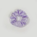 Elegant purple satin scrunchie with a soft silk sheen and minimalist pleated texture - Satin 32 (Purple)