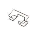 Minimalist silver metal business card holder with a sleek geometric wire structure - 1 Piece / Electroplated Silver