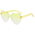 Rimless yellow transparent heart-shaped sunglasses with lightweight resin frame and lenses - Two-tone C8