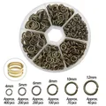 Bronze jump ring kit in 4-12mm sizes with clear organizer box and opening tool - Antique Bronze Jump Rings In 6-Grid Box