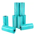Biodegradable light green pet waste bags in rolls with heart and earth eco-print - Solid Color Without Print / 1mil Blue Big Dog Print (Paper Core)