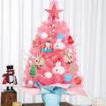50cm Pink Mini Christmas Tree decorated with rabbit, reindeer and candy ornaments - SYT317
