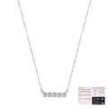 Minimalist S925 silver necklace with five round Moissanite stones in bezel setting - 5 Stones Row Setting (0.3ct) / 925 Sterling Silver