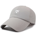 Light gray breathable baseball cap with side laser perforations and logo embroidery - Adjustable / Gray