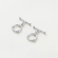 Bright silver OT toggle clasp connector for DIY handmade jewelry bracelets and necklaces - Platinum Three-Node OT Clasp - 4Pcs/Pack