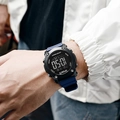 Waterproof digital sports watch with blue strap and black dial for outdoor activities - Blue
