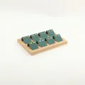 Bamboo earring display organizer with 8 dark green velvet pads for 8 pairs of jewelry - 8 Slots - Dark Green