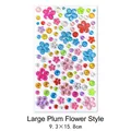 Detail of colorful 3D diamond flower stickers for kids DIY crafts size 9.3 x 15.8cm - Large Flower (White Card)
