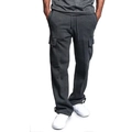 Pantaloni cargo uomo grigio scuro con tasche laterali e coulisse regolabile in vita - Taglia S / Stile Cargo di Base / Grigio scuro